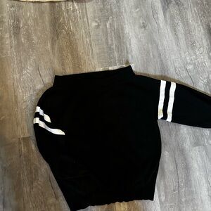 Signature Black Sweater with White Stripes